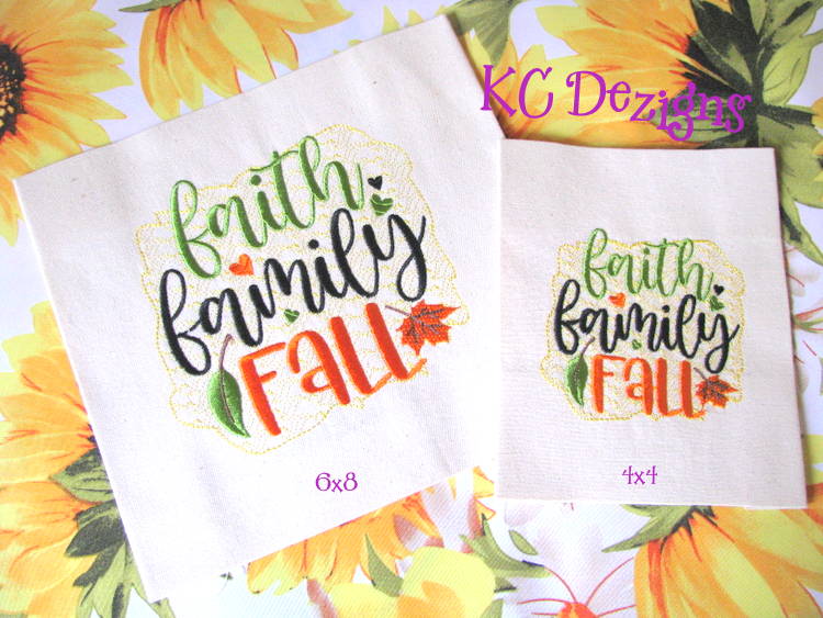 Faith Family Fall Embroidery